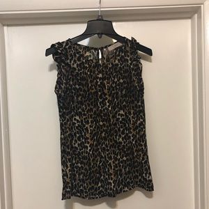 LOFT sleeveless leopard print blouse
